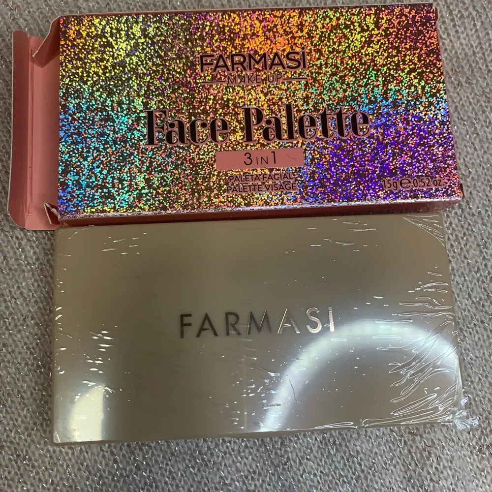 Farmasi Gold Face Palette with Holographic Pink Box